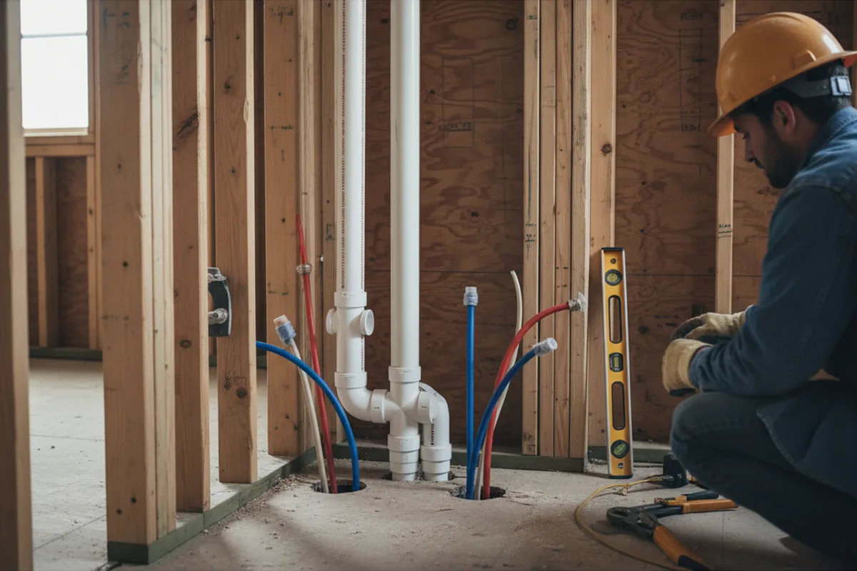 Drain and supply rough-in during Drain Cleaning in Willits